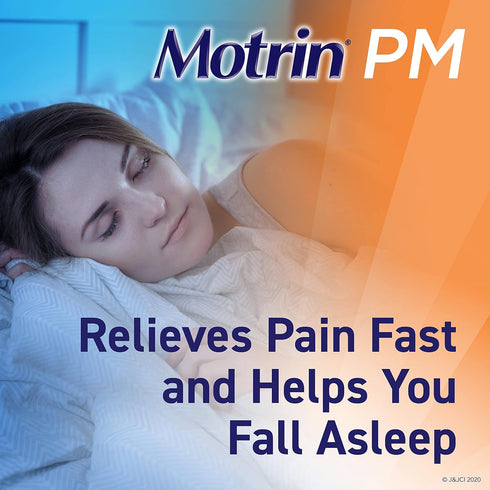 Motrin PM Caplets, 200 mg Ibuprofen & 38 mg Sleep Aid, Nighttime Relief for Minor Pains, 20 ct...