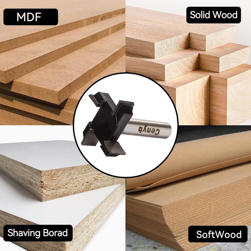 CNC Spoilboard Surfacing Router Bits,4 Wings 1/2" Shank 2" Cutting Dia Flattening Router bit for Woodworking Tools...