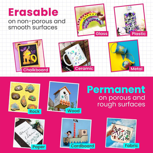 White Chalk Markers Fine Tip (4 Pack 3mm) - Wet & Dry Erase Chalk Pens for Blackboard, Chalkboards, Windows, Signs, Glass, Bistro - 3mm Reversible...