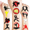 100PCS Karate Ninja Temporary Tattoos Stickers Martial Arts Birthday Party Favors Decorations Supplies Cool Taekwondo Japan Sports Tattoo Sticker ...