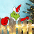 Christmas Decorations Outdoor Fence Peeker - Funny Christmas Fence Yard Signs with Thief Stole Head Arm Bag and Dog for Holiday Xmas Garden Courty...