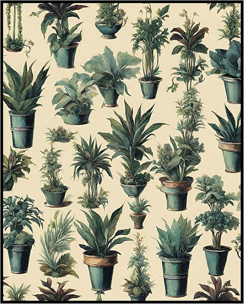 Posterizer 1 pcs-plants and pots-minimalist cute poster 3-Floral & Botanical Art-GIft for Men Women Teens-Living Room Bedroom Decor- unframed wall...