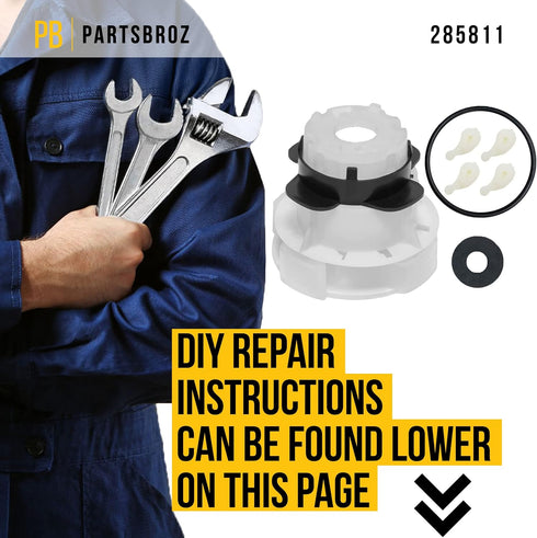 285811 Agitator Repair Kit Whirlpool Maytag Kenmore Washer Part PS334650 AP3138838 Ultra Durable Replacement ITW4300SQ0 KAWS750LQ2 RTW4340SQ0 RTW4440VQ1 RTW4440VQ2 RTW4516FW1 RTW4516FW2 TAWS800JQ1