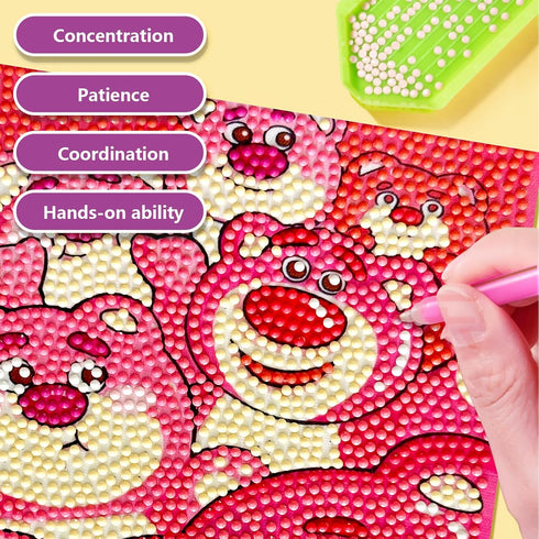 LOVKIDS Diamond Painting Kit for Kids, 2 Pack Diamond Art Activity with 5D Gem, Large 7 x 7 Inches DIY Arts and Crafts Gifts for Kids Age 6, 7, 8,...