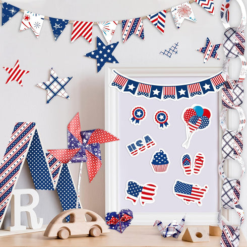 Morcheiong 60 Sheets 4th of July Pattern Paper Set 10 Designs Decorative Paper Double-Sided Craft Origami Paper for Independence Day Scrapbooking ...
