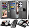 Njjex Wallet Case for Galaxy S21 5G - 9 Card Slots, PU Leather, Detachable Kickstand, Magnetic Cover & Lanyard - Black...