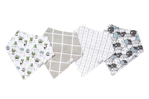 Copper Pearl Baby Bandana Drool Bibs for Drooling and Teething 4 Pack Gift Set “Urban Set...