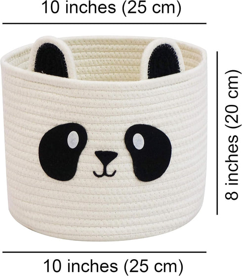 T&T Homewares Small Cute Panda Bear Basket for Kids Room Decor, Baby Shower, Baby Diaper Organizer, Baby Laundry Baskets, Woodland Nursery Decor, ...