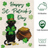 Happy St. Patrick's Day Garden Flag Black Cat Yard Flags Luckly Shamrock 12x18 Inch Vertical Double Sided Burlap Banner for Spring Holiday Farmhou...