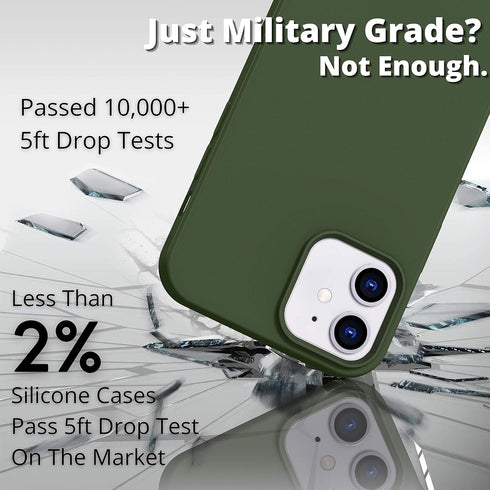 IceSword iPhone 12 Mini Case - Matte Dark Green, Thin Silicone, Gel Rubber, Shockproof, 5.4" - Dark Green...