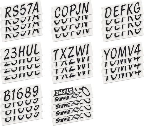 Whipline Solid Black/Silver 3" Alpha-Numeric Registration Identification Numbers Stickers Decals for Boats & Personal Watercraft...