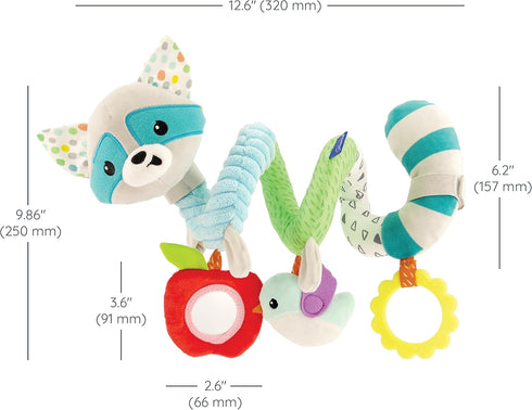 Infantino Spiral Activity Toy - Textured Play Activity Toy for Sensory Exploration and Engagement, Ages 0 and Up, Blue Raccoon...