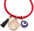 18K Gold Plated Saint Benedict Red String Bracelet Adjustable Charm Evil Eye & Dainty Genuine Azabache Hand...