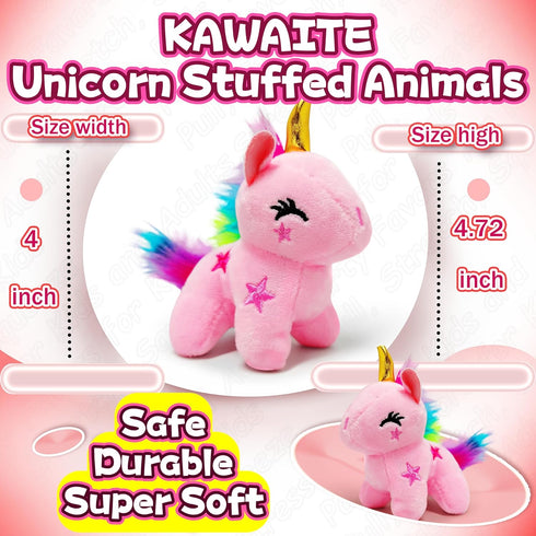 Light Pink Unicorn Stuffed Animals, Kawaii Plushies for Girls and Boys, Soft Unicorn Mini Plush Toys Key Chains, Fun and Cuddly Plush Toy for Kids...