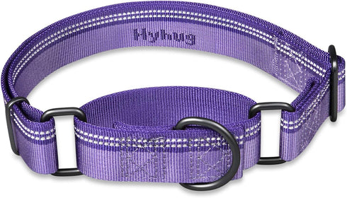 Hyhug Pets Reflective Dog Collar with Beautiful Jacquard Weave Solid Color Nylon for Pup Dogs Daily Walking and Training. (Small, Ultra Violet)...