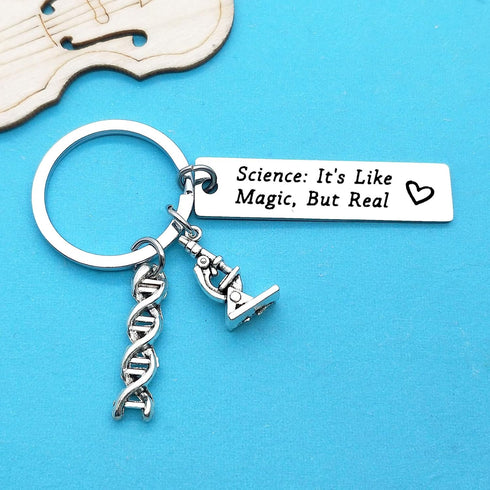 Xiahuyu Science Keychain Science Gifts Science It’s Like Magic But Real Keychain Science Teacher Gift Scientist Physicist Chemist Graduation Gift ...