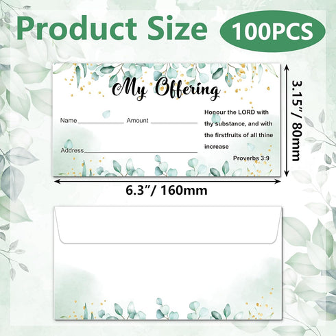 100 PCS Offering envelopes for church Tithing envelopes Donation envelopes My offering bill size blank envelopes for religious occasions church su...