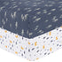 Sammy & Lou Pine Fox 2-Pack Microfiber Fitted Crib Sheet Set, Fits Standard Crib Mattress 28 in x 52 in; Fully Elasticized,...