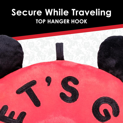 Disney Mickey Mouse Travel Pillow 'Let's Go' Portable Neck Pillow, Black and Red...