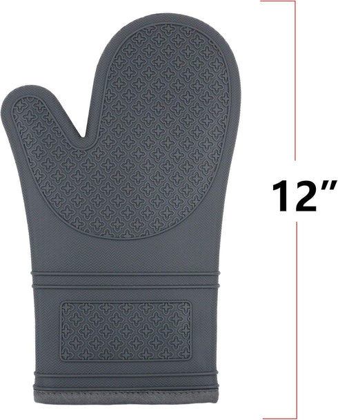 Yutat Silicone Oven Mitts, Oven Gloves with Non-Slip Silicone, 600 Degree Heat Resistant, Soft Cotton Lining, Waterproof and BAP-Free, Oven Mitts ...