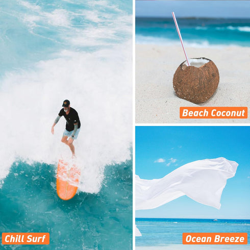 Fragrance Oil, ESSLUX Hawaii Scented Oils Set, Essential Candle Scents for Candle Making, Soap Making, Diffuser Oil Fresh Scents, Ocean Breeze, Be...