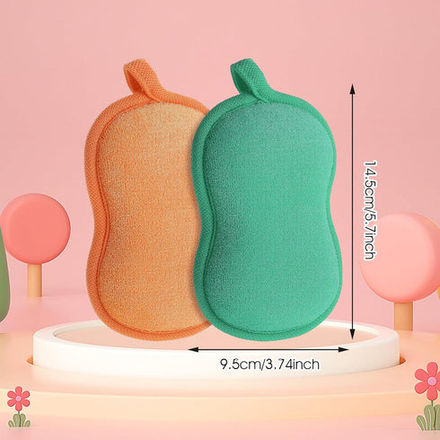 2 Pcs Bath Sponge Cotton Foam Loofah Sponge Soft and Absorbent Sponge Exfoliating Body Sponge for Shower Men Women...