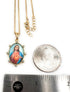 LESLIE BOULES 18K Gold-Plated Sacred Heart of Jesus Pendant Necklace - 18 Inches, Divine Love Symbol with Colorful Medal and Zircon Accents...