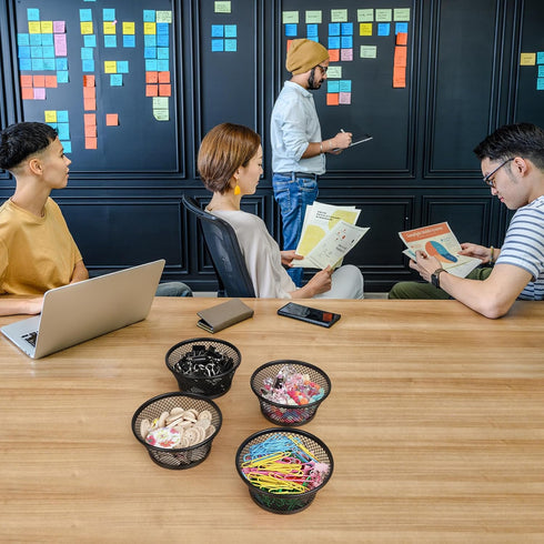 Paper Clip Holder for Desk, Paper Clip Holders, Mesh Paperclip Holders Metal Paper Clip Dispenser Organizer for Desk Binder Clip Holder Container ...