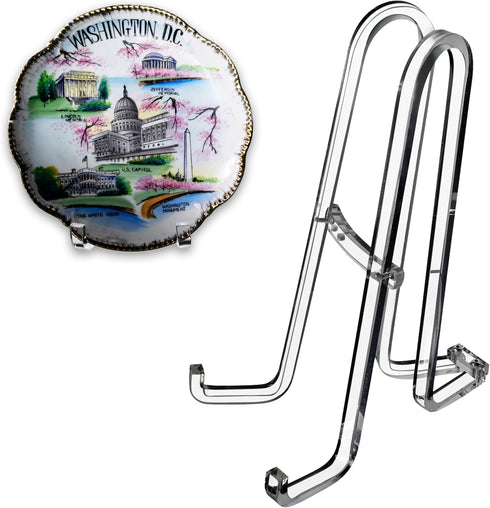 AMT 10 Inch Acrylic Plate Stands for Display - Holder Stand + Frame holder stand Picture, Decorative Plate, Book, Photo Easel (10 Inch)...