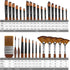 Bougimal 32 Pieces Paint Brush Set, Artist Upgrade Series, Nylon Bristles with Round, Filbert, Flat, Fan, Angle, Fine Detail Brush, Suitable for A...