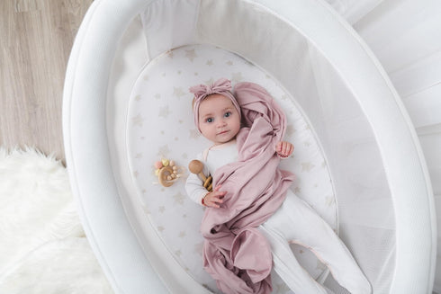 Ely's & Co. Bassinet Sheet Set 2 Pack 100% Jersey Cotton for Baby Girl and Baby Boy - Tan Drawn Star Design...