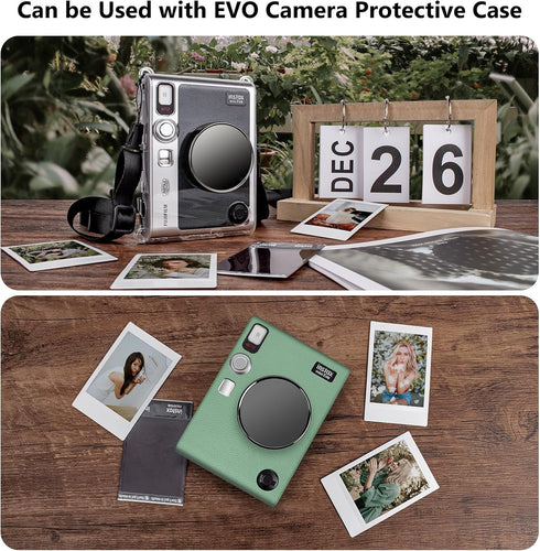 MUZIRI KINOKOO Lens Cap for Fuji Instax Mini EVO Instant Camera, Premium Plastic Mini EVO Lens Cover in Flocking Internal with Anti-Loss Rope - Bl...
