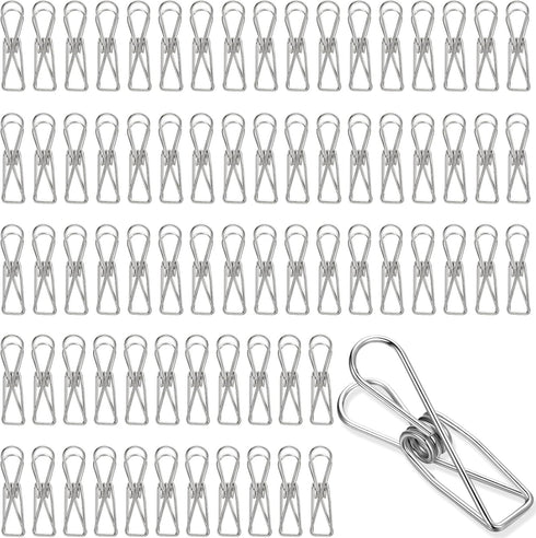 100 Pcs Paper Clips Metal Wire Hollow Out Clips Multi Purpose Utility Clips Invoice Bill Paper Clips Stainless Steel Hanging Clothes Pins for Scho...