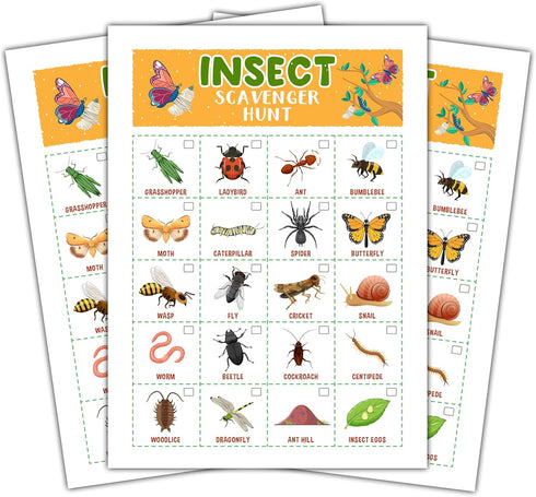 Nature Scavenger Treasure Hunt Games Cards for Kids and Family, School Classroom Outdoor Scavenger Hunts, Trip Family Holiday Party Games, Find an...