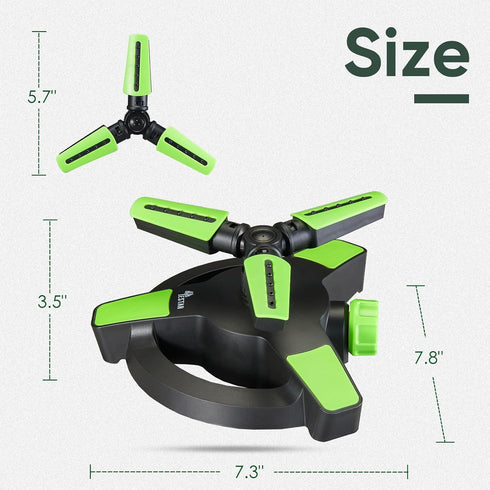 Sprinklers for Lawn Yard garden water automatic sprinkler system outdoor 360-Degre 3 Arms oscillating for plant pets kids...