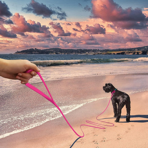 30ft Pink Long Leash Waterproof Training Dog Leash? Easy Care Leash Fit for Recall? Swimming? Camping? Beach? Hunting? Walking...