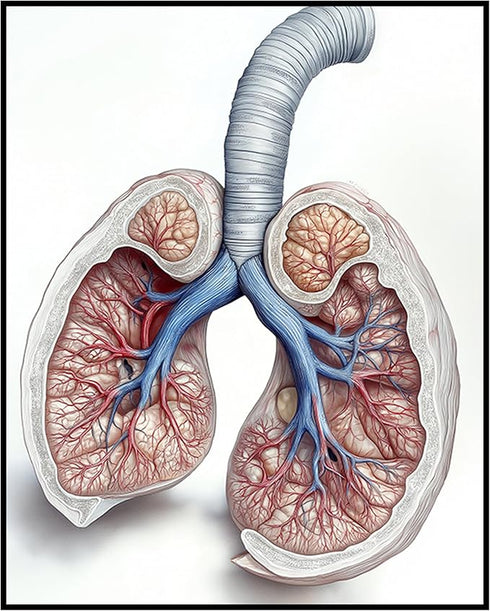 Posterizer 1 pcs-detailed anatomical illustration of the human lungs 1-Teachers & Classrooms-Abstract & Modern Art-School and classroom art- unfra...