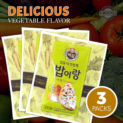 K-Munchies CJ Beksul Furikake Seasoning - 3 Packs x 0.85 Oz Rice Seasoning - Vegetable Flavor Sesame and Nori Furikake Seasoning - Sushi, Onigiri,...