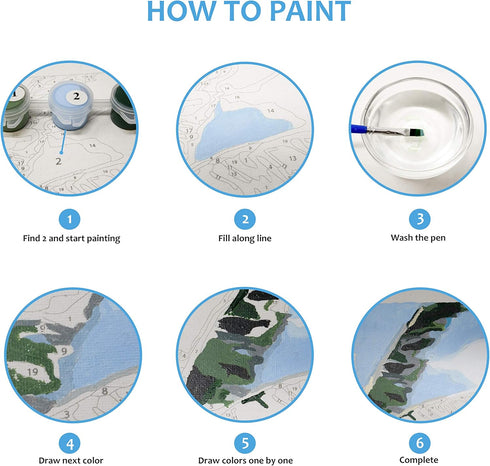 RMANA Acrylic Paint by Number Landscape On Canvas Art for Beginner Adults Students Teens Painting by Numbers DIY Arts Crafts Numero Advanced Abstr...