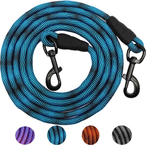 MayPaw 8FT/10FT Dog Tie Out/Check Cord, Heavy Duty Nylon Rope Training Leash, 3/8-Inch Dog Tether for Strong Small Medium Large Dogs Indoor/Outdoo...