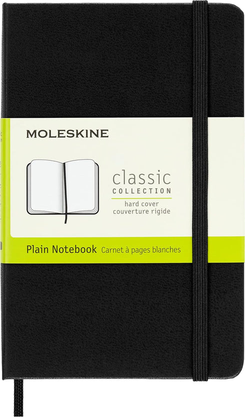 Moleskine Classic Notebook, Hard Cover, Pocket (3.5" x 5.5") Plain/Blank, Black, 192 Pages...
