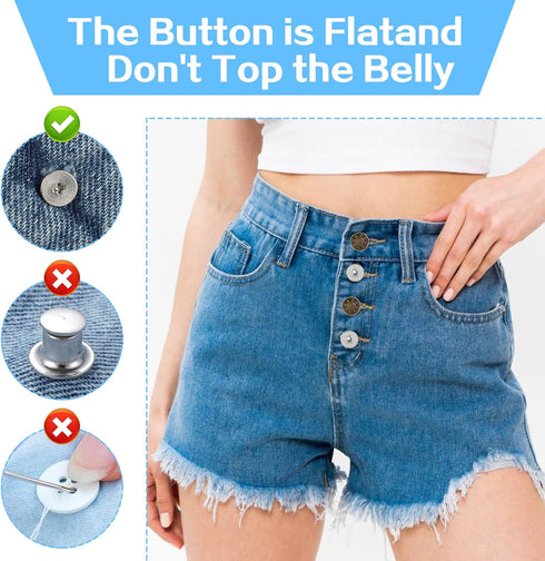 20 PCS Jeans Buttons, 20mm No Sew Jean Button Replacement for Loose Jeans Trousers Metal Buttons Reusable Adjustable Pants Button Tightener(20mm)...
