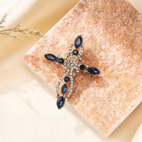 Flyonce Cross Brooch for Women, Rhinestone Crystal Vintage Style Celtic Knot Riligious Cross Lapel Pin...