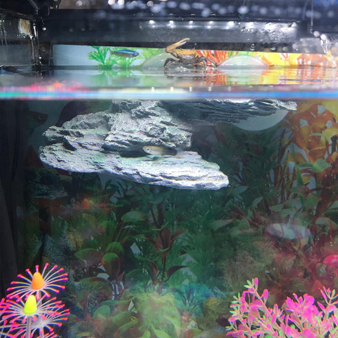 kathson Turtle Basking Platform with Suction Cup Tortoise Climbing Rest Terrace Resin Step Decoration Reptile Habitat Rock Decor for Frogs,Lizards...