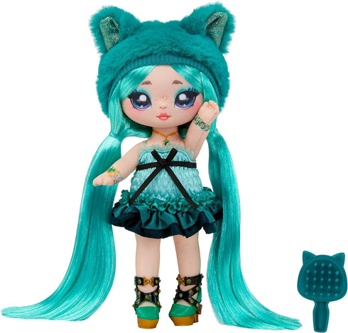 Na! Na! Na! Surprise Sweetest Gems™ Emery Moss 7.5" Fashion Doll Emerald Birthstone Inspired with Teal Hair, Smocked Satin Dress & Brush, Poseable...