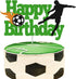 Soccer Cake Topper Happy Birthday Sign Football Player Cake Decorations for Sport Theme Man Boy Girl Birthday Party Supplies Double Sided Green Sp...