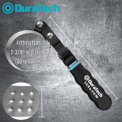 DURATECH Extra Small Swivel Oil Filter Wrench, Oil Filter Removal Tool, Fits Filters 2-3/8" to 2-11/16", Perfect for Car Repair Tools...