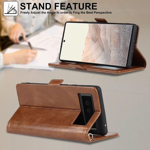 ?????? for Google Pixel 6 Pro Case Wallet with Card Holder,for Pixel 6 Pro 5G Phone Case for Women,Flip Cover with Credit Card Slots,PU Leather wi...