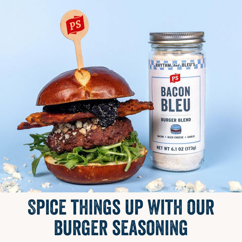 PS Seasoning Bacon Bleu Burger Seasoning - Steak and Burger Seasoning, Hamburger Seasoning for Grilling - Best Burger Seasoning, Meat Seasoning Bl...