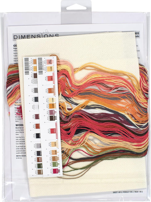 Dimensions 70-35405 Golden Ride Dog Counted Cross Stitch Set, 14 Cnt. Ivory Aida, 14" x 10"...